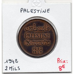 Palestine 2 Mils 1942 Sup-, KM 2 pièce de monnaie