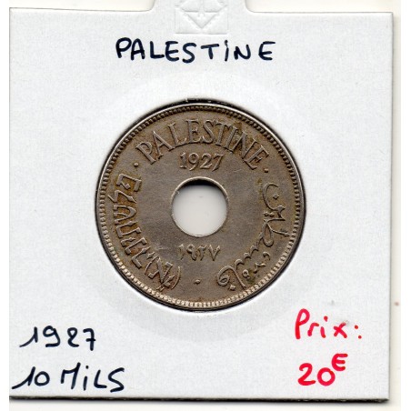 Palestine 10 Mils 1927, Sup, KM 4 pièce de monnaie