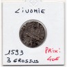 Livonie Sigismond III 3 Grossus 1593 Riga TTB pièce de monnaie