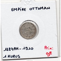 Empire Ottoman 1 Kurus 1327 AH an 2 - 1910, Sup, KM 748 pièce de monnaie