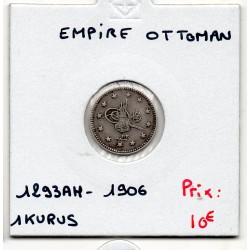 Empire Ottoman 1 Kurus 1293 AH an 32 - 1909, TTB, KM 735 pièce de monnaie