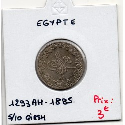 Egypte 5/10 qirsh 1293 AH an 11 - 1885, Sup, KM 291 pièce de monnaie