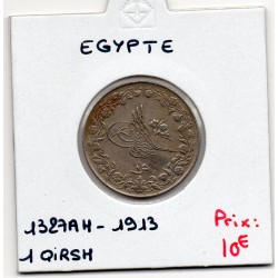 Egypte 1 qirsh 1327 AH an 6 - 1913, TTB, KM 306 pièce de monnaie