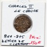 Denier de Clermont Charles II le Chauve (864-875) pièce de monnaie Carolingienne