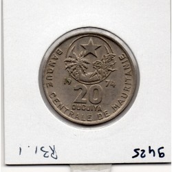 Mauritanie 20 Ouguiya 1974 Sup, KM 5 pièce de monnaie