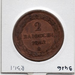 Vatican Pius Pie IX 2 Baiocchi 1852 R Rome, Sup, KM 1344 pièce de monnaie