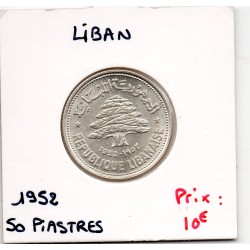 Liban 50 piastres 1952, Spl, KM 17 pièce de monnaie