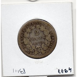 2 Francs Cérès 1872 K Bordeaux B, France pièce de monnaie