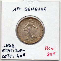 1 franc Semeuse Argent 1898, Sup-, France pièce de monnaie