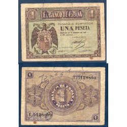 Espagne P.107a, B écrit, Billet de 1 peseta 28.2.1938 Burgos