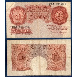 Grande Bretagne P.368b, B billet de 10 shillings 1949-1955 rouge