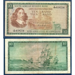 Afrique du sud P.113b, TB écrit, Billet de 10 rand 1975-1976 voiliers