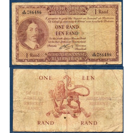 Afrique du sud P.102b, B, Billet de 1 rand 1961-1965 Vermuyden