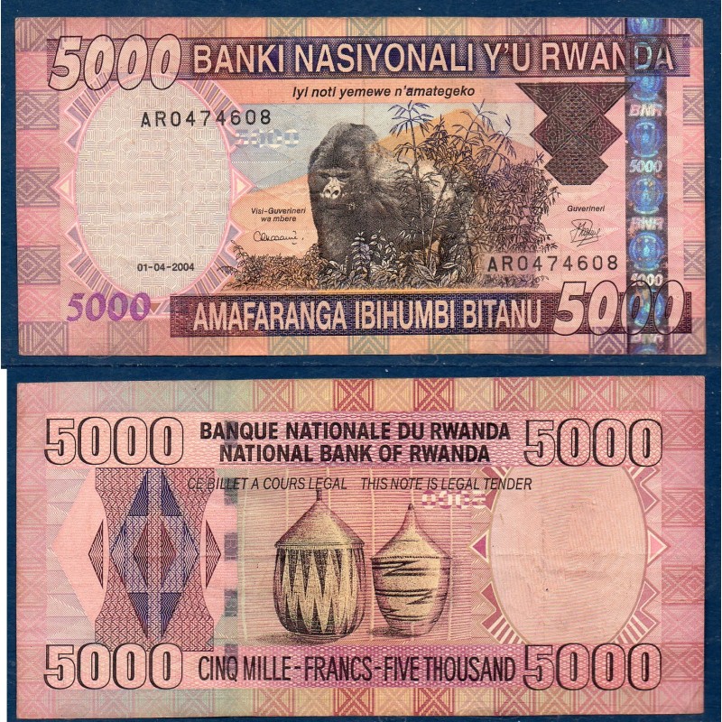 Rwanda Pick N°33, TB, Billet de banque de 5000 Francs 2004