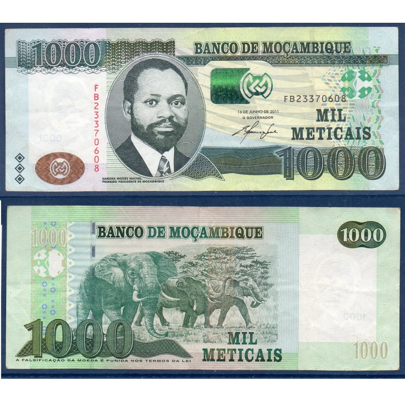 Mozambique Pick N°154a, TTB, Billet de banque de 1000 meticais 2011