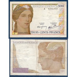 300 Francs Serveau, TTB-, série J 6.10.1938  Billet de la banque de France