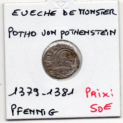 Evêché de Munster 1 pfennig 1379-1381 TTB, Potho Von Pothenstein pièce de monnaie