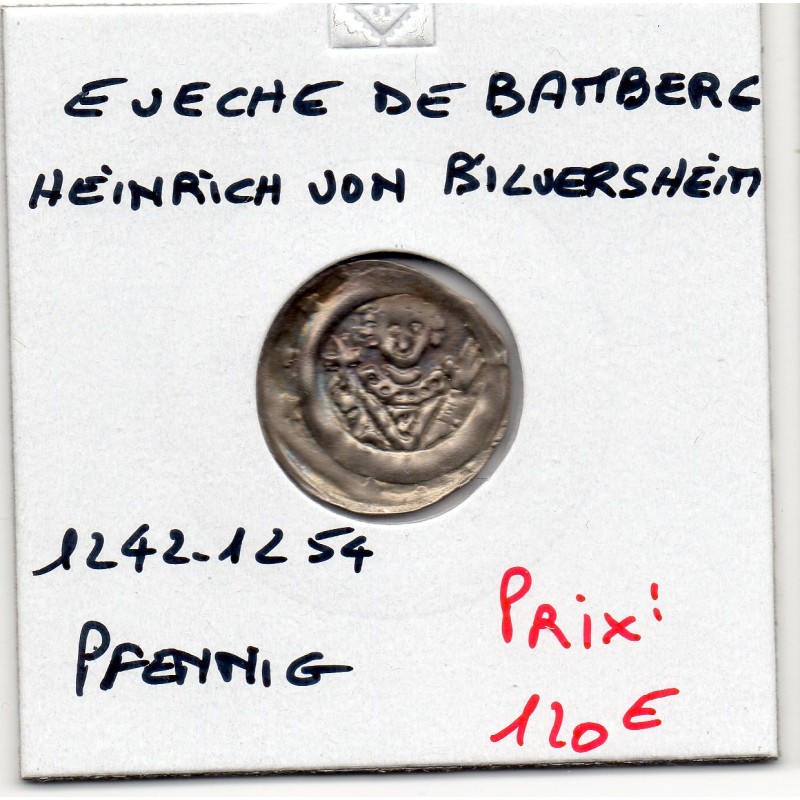 Evêché de Bamberg 1 pfennig 1242-1257 Sup, Heinrich Von Bilversheim pièce de monnaie