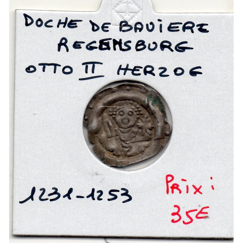 Regensburg pfennig 1231-1253 TTB, Herzog Otto II pièce de monnaie