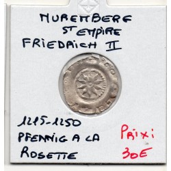 Nuremberg pfennig 1225-1250 TTB, Friedrich II du Saint Empire pièce de monnaie