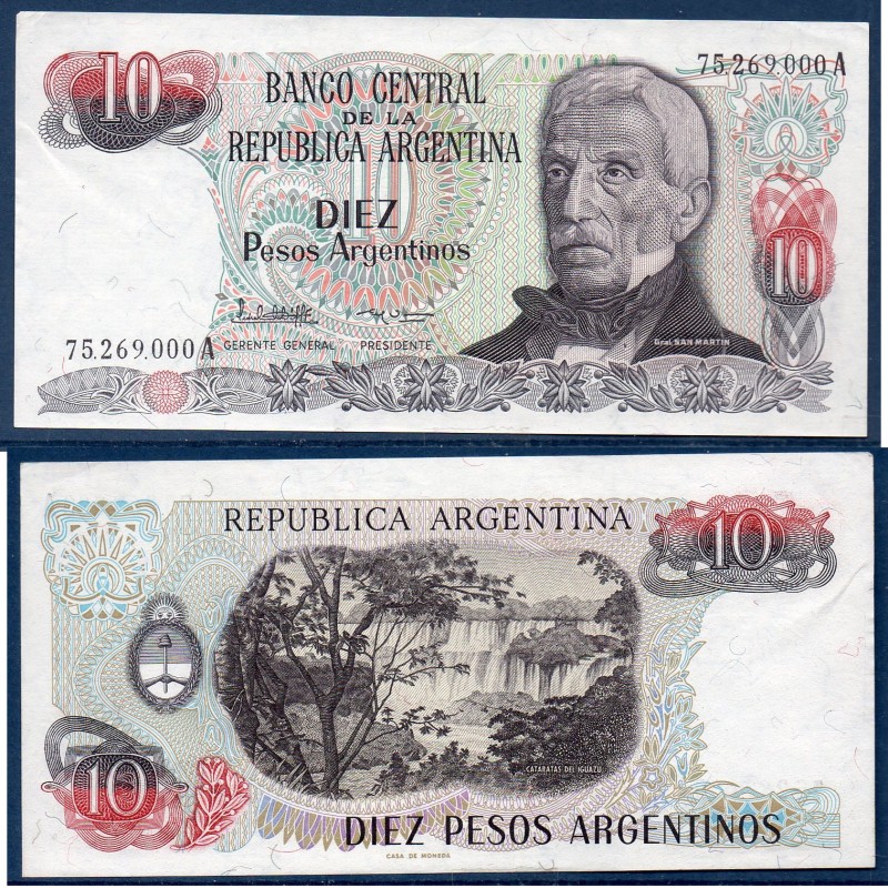 Argentine Pick N°313a, Sup, Billet de banque de 10 Pesos 1983-1984