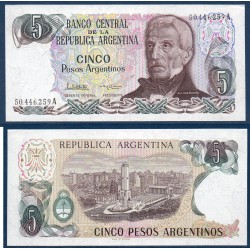 Argentine P.312a, Spl Billet de 5 Pesos 1983-1984 Rosario