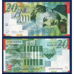 Israel Pick N°59c, TTB, Billet de banque de 20 New Sheqalim 2008