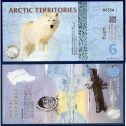 Arctic territories, Billet de 6 polar dollars 2013 Loup