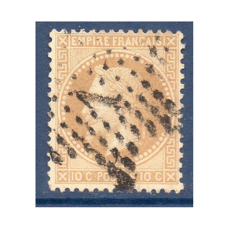 Timbre France Yvert No 28A Empire Lauré 10c bistre Oblitéré étoile