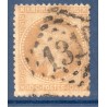 Timbre France Yvert No 28Ba Empire Lauré 10c bistre foncé Oblitéré gros chiffres