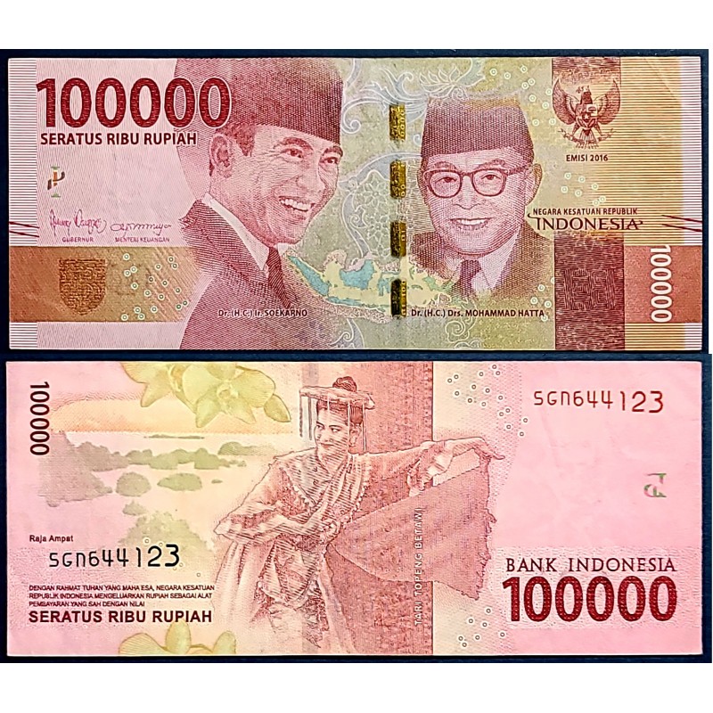 Indonésie Pick N°160d, TTB, Billet de banque de 100000 Rupiah 2019