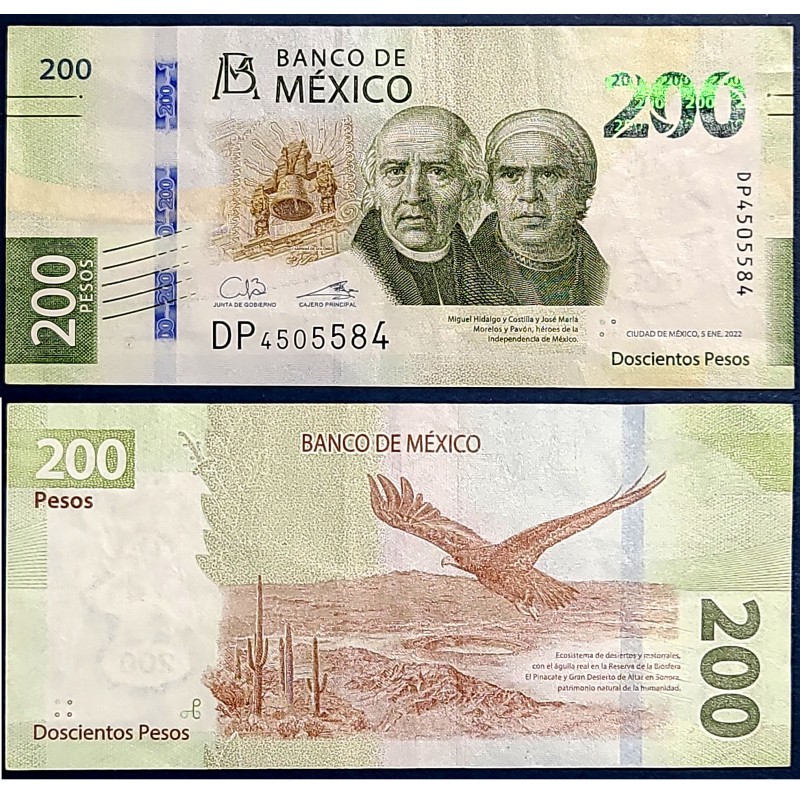 Mexique Pick N°135e, TTB, Billet de Banque de 200 pesos 2022