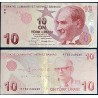 Turquie P.223e, TTB, Billet de 10 Lira 2009 Cahit Arf