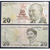 Turquie P.224e, TTB, Billet de 20 Lira 2009 Kemaleddin