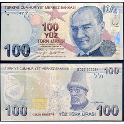 Turquie P.226e, TTB, Billet de 100 Lira 2009 Itri