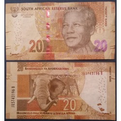 Afrique du sud P.139b, TTB, Billet de 20 rand 2016 Mandela éléphants