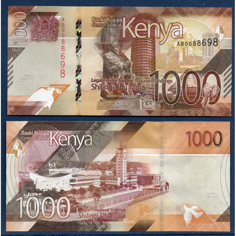 Kenya Pick N°56, Neuf, Billet de 1000 Schillings 2019 Nairobi