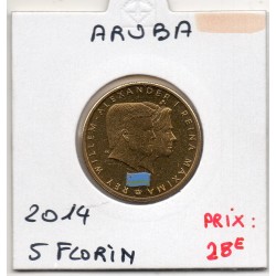 Aruba 5 florin 2014 Spl, KM 59 pièce 1 an couronnement