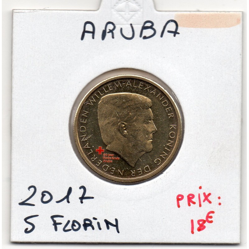 Aruba 5 florin 2017 Spl, KM 63 pièce croix rouge