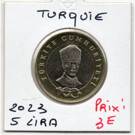 Turquie 5 Lira 2023 Spl, pièce centenaire république