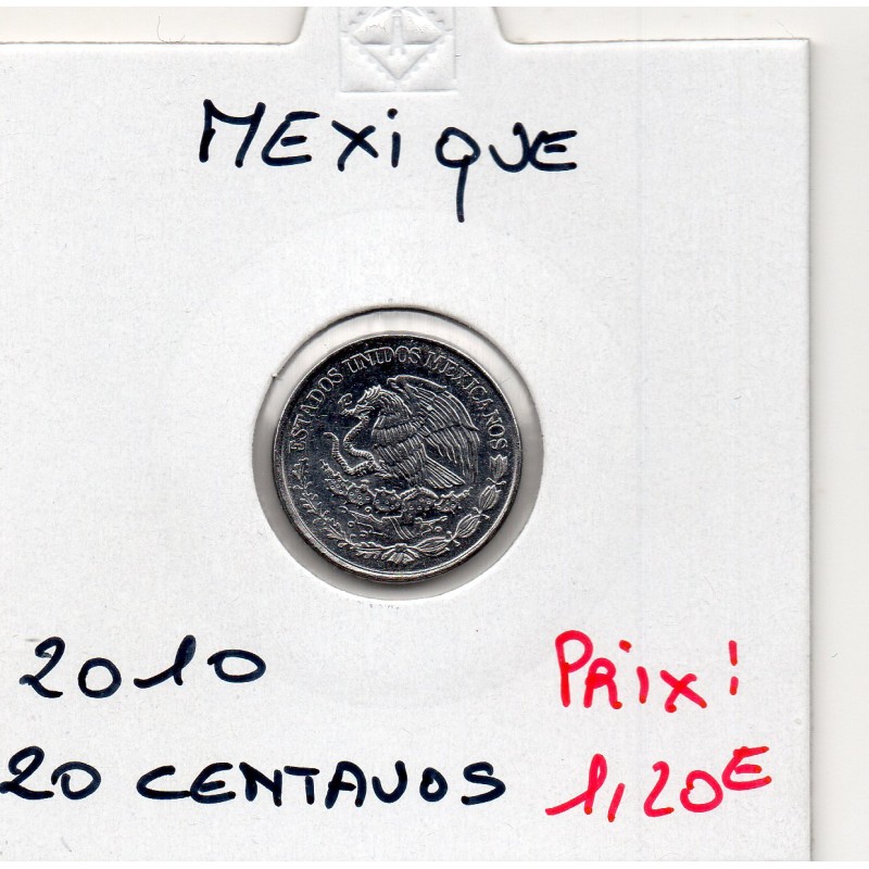 Mexique 20 centavos 2010 Spl, KM.935 petit module