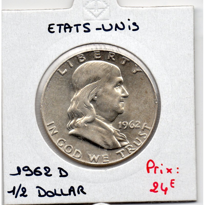 Etats-Unis 1/2 Dollar 1962 D Spl, KM.199 Franklin