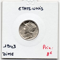 Etats-Unis dime 1943 Spl, KM.140 Mercury