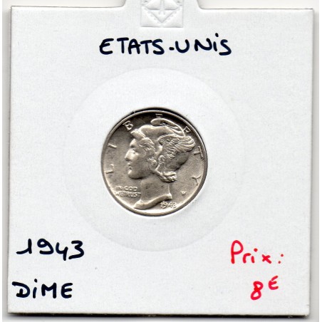 Etats-Unis dime 1943 Spl, KM.140 Mercury