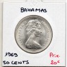 Bahamas 50 cents 1969 Spl, KM.7 Poisson Voilier