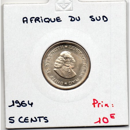 Afrique du Sud 5 cents 1964 Spl, KM.59 Riebeeck