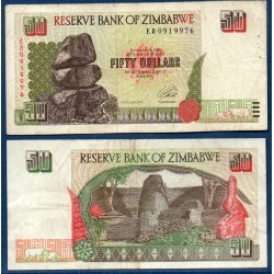 Zimbabwe P.8a, TTB, Billet de 50 Dollars 1994 Ruines