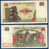 Zimbabwe P.8a, TTB, Billet de 50 Dollars 1994 Ruines