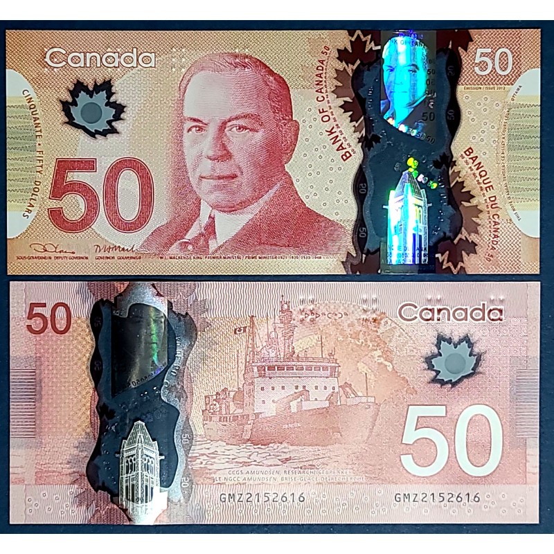 Canada P.109d, neuf Billet de 50 dollars 2012 Mackenzie King