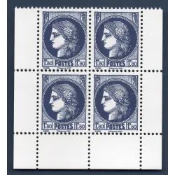 Timbres France 5736 Type Cérès Typographiée Bleu Neuf Bloc de 4